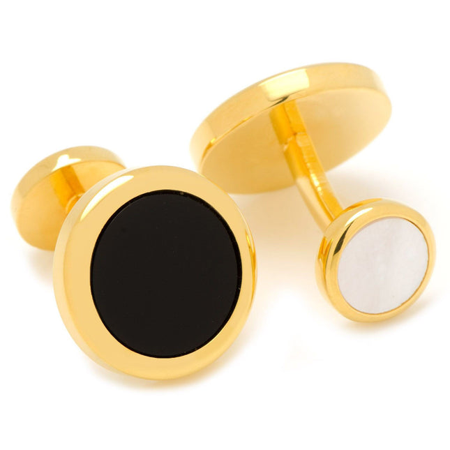 Double Sided Gold Onyx Round Beveled 5-Stud Set Ox and Bull Trading Co. Stud Set - Paul Malone.com