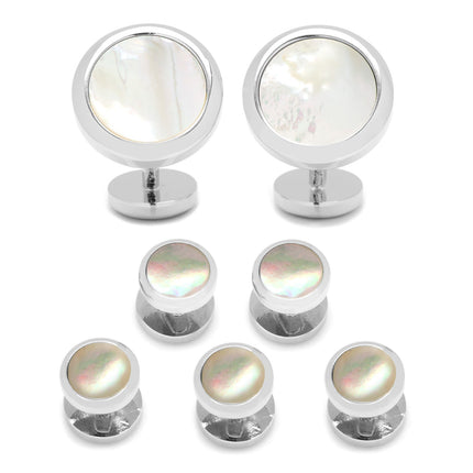Double Sided Mother of Pearl Round Beveled 5-Stud Set Ox and Bull Trading Co. Stud Set - Paul Malone.com