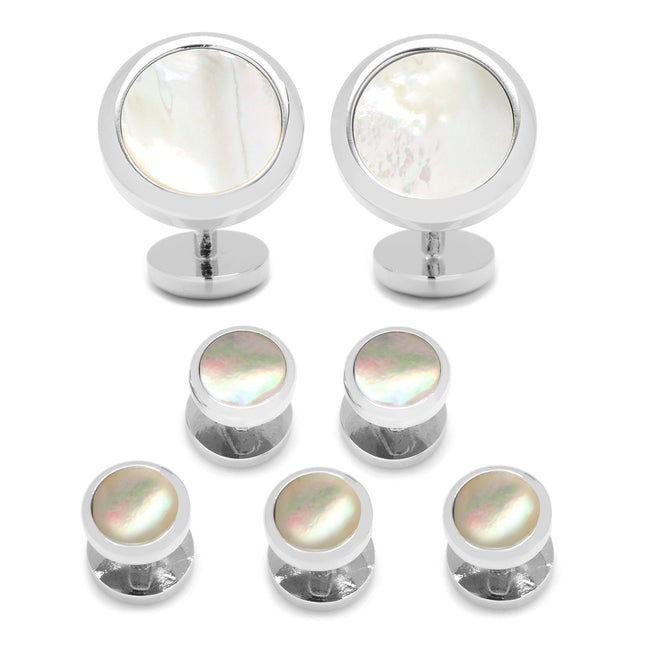 Double Sided Mother of Pearl Round Beveled 5-Stud Set Ox and Bull Trading Co. Stud Set - Paul Malone.com