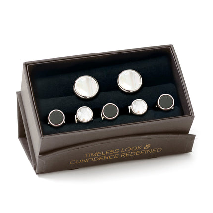 Double Sided Mother of Pearl Round Beveled 5-Stud Set Ox and Bull Trading Co. Stud Set - Paul Malone.com