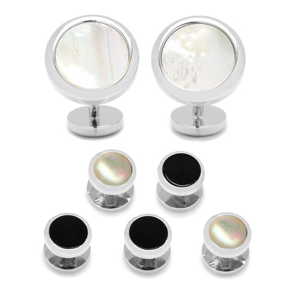 Double Sided Mother of Pearl Round Beveled 5-Stud Set Ox and Bull Trading Co. Stud Set - Paul Malone.com