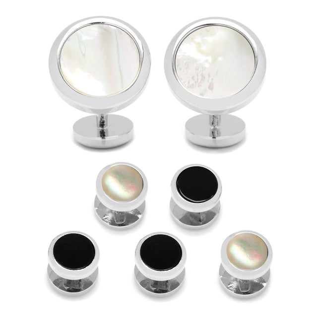 Double Sided Mother of Pearl Round Beveled 5-Stud Set Ox and Bull Trading Co. Stud Set - Paul Malone.com