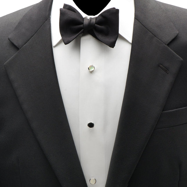 Double Sided Onyx and Mother of Pearl Round Beveled 5-Studs Ox and Bull Trading Co. Studs - Paul Malone.com