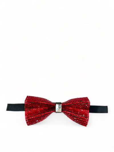 Solid True Red Crystal Bow Tie Paul Malone Bow Ties - Paul Malone.com