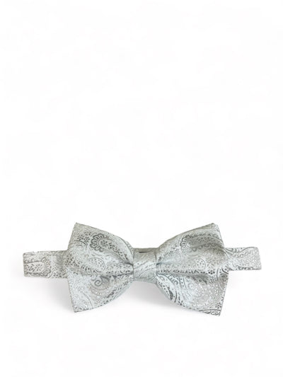 Formal White and Silver Bow Tie Set Gianfranco Bow Ties - Paul Malone.com