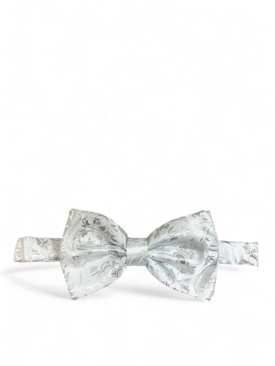 Formal White and Silver Bow Tie Set Gianfranco Bow Ties - Paul Malone.com