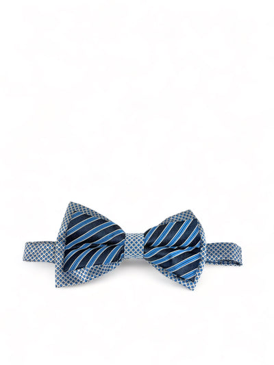 Steven Land Royal Blue Striped Bow Tie Set Steven Land Bow Ties - Paul Malone.com