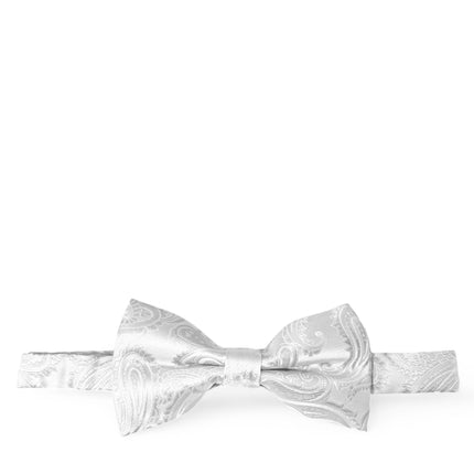 Classic White Paisley Bow Tie Brand Q Bow Ties - Paul Malone.com