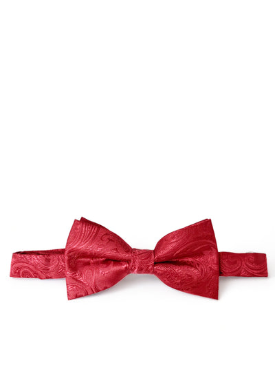 True Red Paisley Bow Tie and Pocket Square Set Paul Malone Bow Ties - Paul Malone.com
