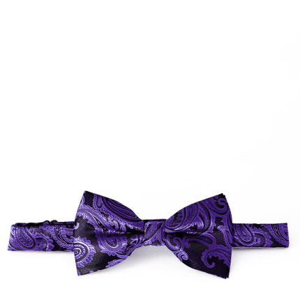 Purple and Black Paisley Bow Tie Brand Q Bow Ties - Paul Malone.com