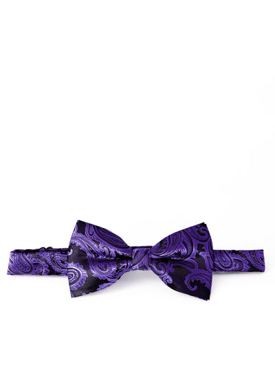 Purple and Black Paisley Bow Tie Brand Q Bow Ties - Paul Malone.com
