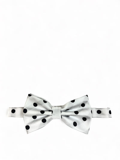 White and Black Polka Dot Bow Tie and Pocket Square Brand Q Bow Ties - Paul Malone.com