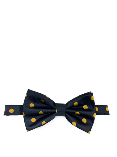 Black and Gold Polka Dot Bow Tie and Pocket Square Brand Q Bow Ties - Paul Malone.com