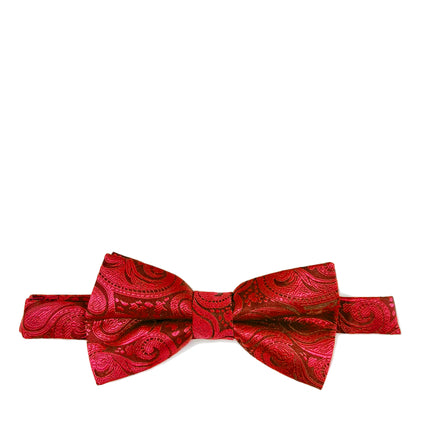 Classic True Red Paisley Bow Tie Vittorio Farina Bow Ties - Paul Malone.com