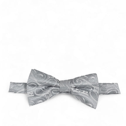 Classic Formal Light Grey Paisley Bow Tie Vittorio Farina Bow Ties - Paul Malone.com