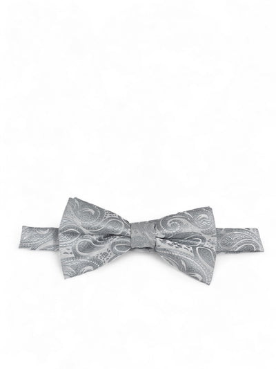Classic Formal Light Grey Paisley Bow Tie Vittorio Farina Bow Ties - Paul Malone.com