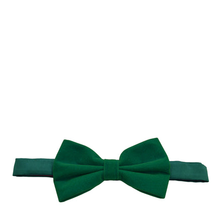 Dark Green VELVET Bow Tie and Pocket Square Set Brand Q Bow Ties - Paul Malone.com