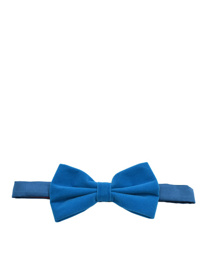 Light Blue VELVET Bow Tie and Pocket Square Set Brand Q Bow Ties - Paul Malone.com
