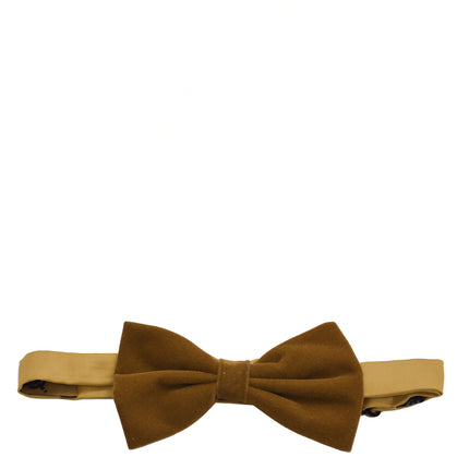 Solid Tan VELVET Bow Tie and Pocket Square Set Brand Q Bow Ties - Paul Malone.com