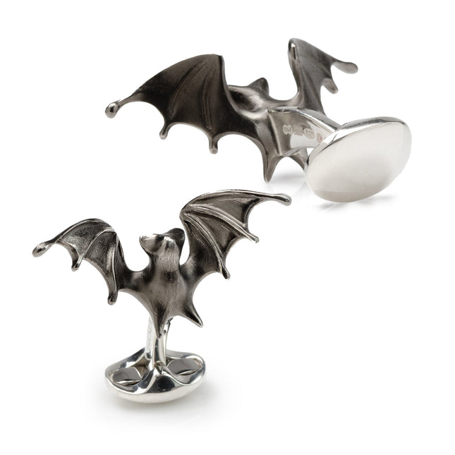 Sterling Silver ‘Creepy’ Bat Cufflinks Cufflinks.com Cufflinks - Paul Malone.com