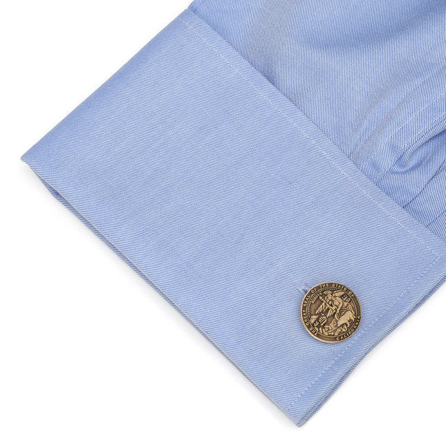 California Seal Embossed Cufflink Cufflinks.com Cufflinks - Paul Malone.com