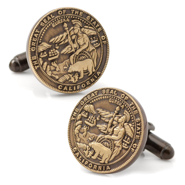 California Seal Embossed Cufflink Cufflinks.com Cufflinks - Paul Malone.com