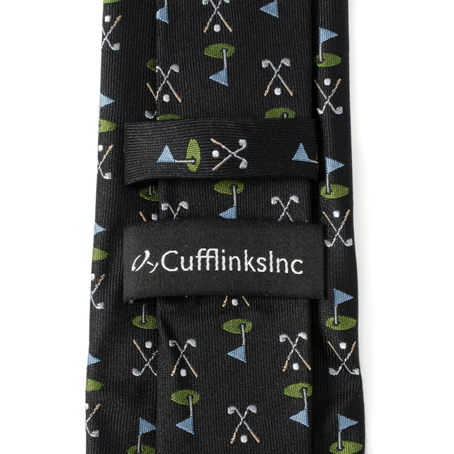 Golf Course Black Silk Men's Tie Ox and Bull Trading Co. Ties - Paul Malone.com