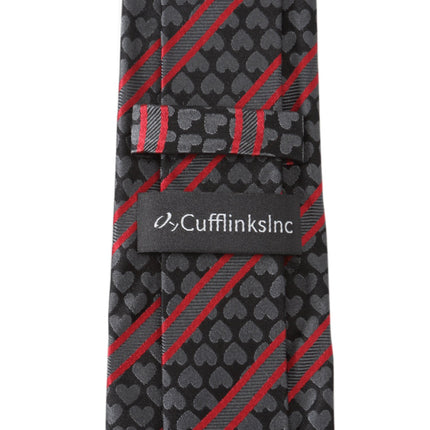 Black Heart Striped Men's Tie Ox and Bull Trading Co. Ties - Paul Malone.com