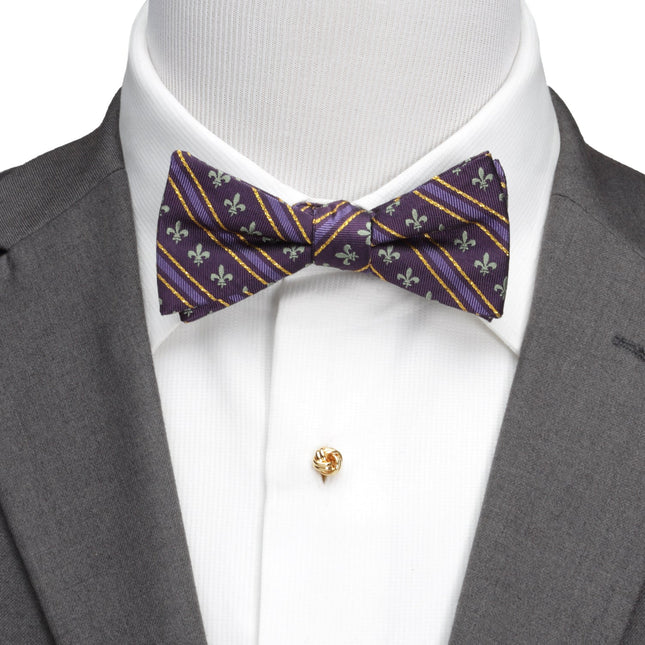 Mardi Gras Stripe Bow Tie Cufflinks.com Bowtie - Paul Malone.com