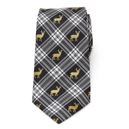 Black Plaid Stag Men's Tie Ox and Bull Trading Co. Ties - Paul Malone.com