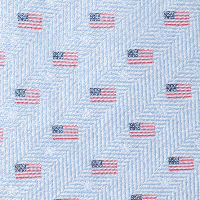 Light Blue American Flag Men's Tie Cufflinks.com Tie - Paul Malone.com