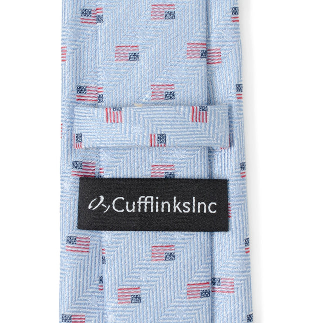 Light Blue American Flag Men's Tie Cufflinks.com Tie - Paul Malone.com