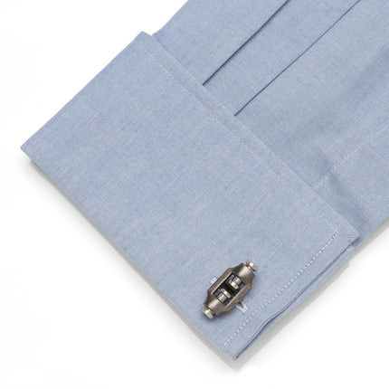 Double Bolt Silver Cufflinks in Black Rhodium Ox and Bull Trading Co. Cufflinks - Paul Malone.com