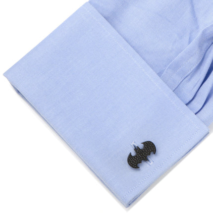 DC Batman Stainless Steel Black Pave Crystal Cufflinks