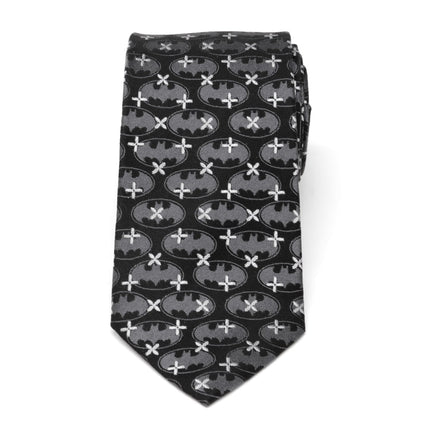 DC Batman Cross Black Silk Men's Tie DC Comics Ties - Paul Malone.com