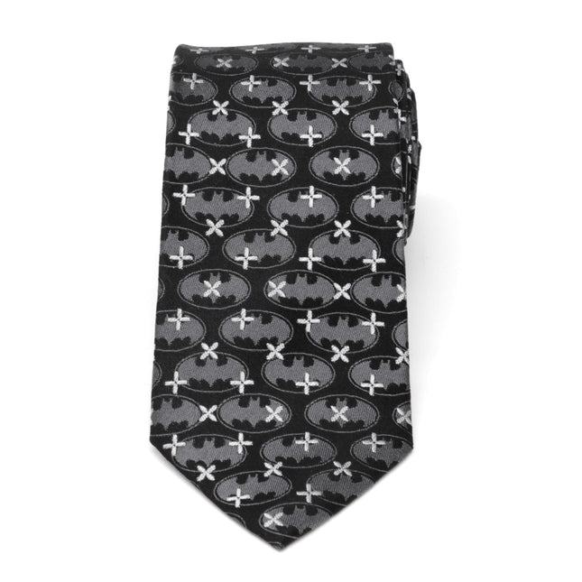 DC Batman Cross Black Silk Men's Tie DC Comics Ties - Paul Malone.com