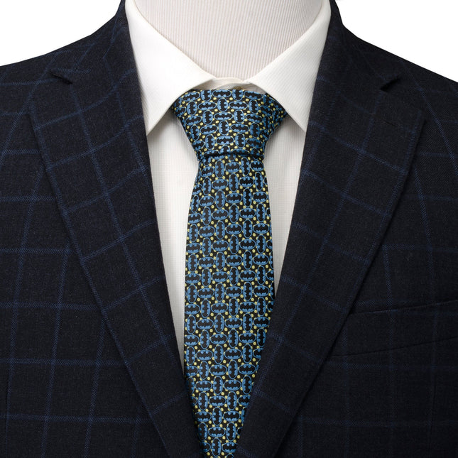 DC Batman Emblem Multi Black Men's Tie Cufflinks.com Tie - Paul Malone.com