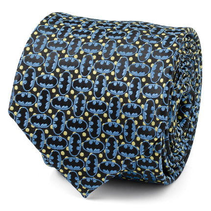 DC Batman Emblem Multi Black Men's Tie Cufflinks.com Tie - Paul Malone.com