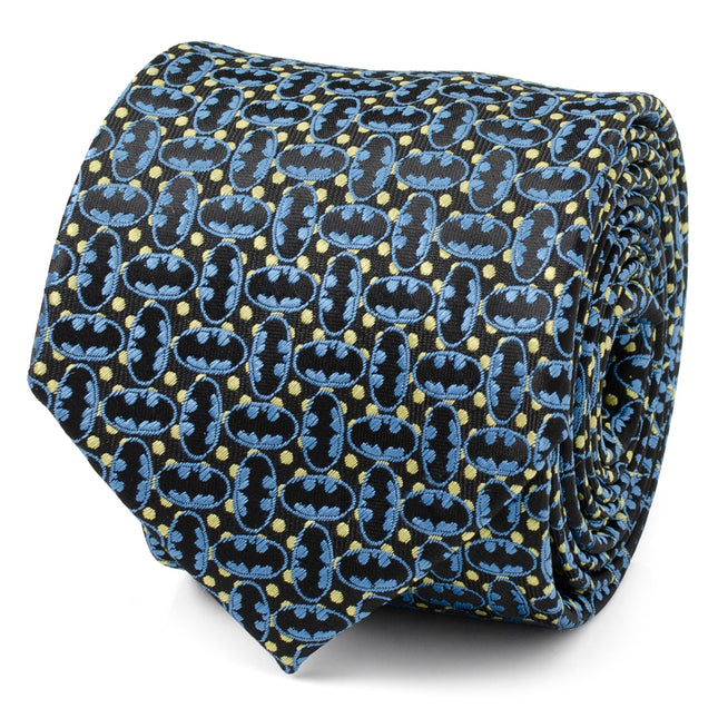 DC Batman Emblem Multi Black Men's Tie Cufflinks.com Tie - Paul Malone.com