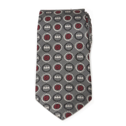DC Batman Medallion Symbol Charcoal Silk Men's Tie DC Comics Ties - Paul Malone.com