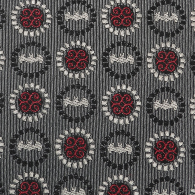 DC Batman Medallion Symbol Charcoal Silk Men's Tie DC Comics Ties - Paul Malone.com