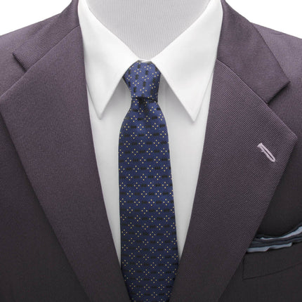 DC Batman Icon Diamond Dot Navy Mens Tie Cufflinks.com Tie - Paul Malone.com