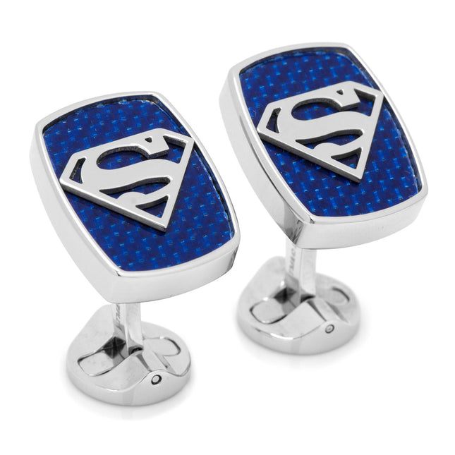DC Superman Stainless Steel Carbon Fiber Cufflinks DC Comics Cufflinks - Paul Malone.com