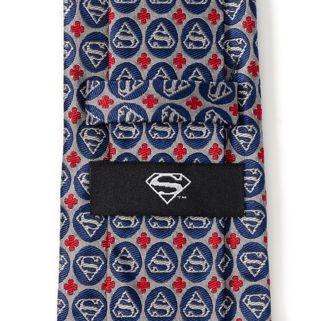 DC Superman Shield Motif Gray Men's Tie DC Comics Ties - Paul Malone.com