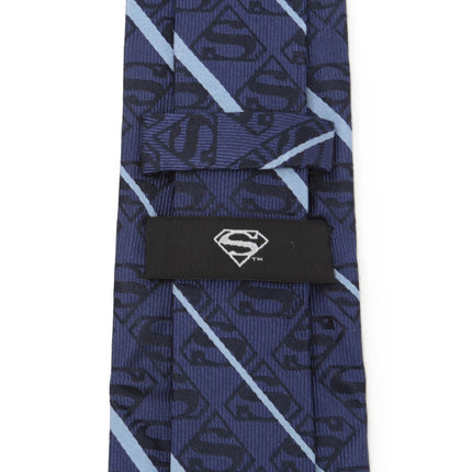 DC Superman Stripe Pattern Blue Silk Men's Tie DC Comics Ties - Paul Malone.com