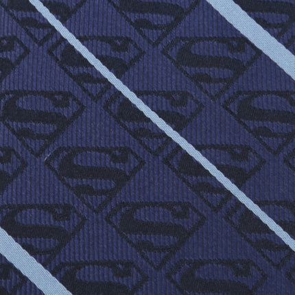 DC Superman Stripe Pattern Blue Silk Men's Tie DC Comics Ties - Paul Malone.com