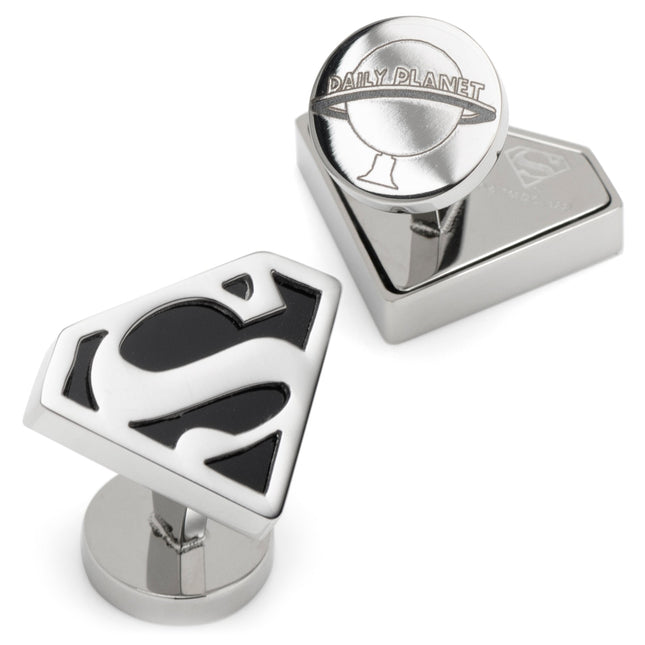 DC Superman Black Onyx Stainless Steel Cufflinks