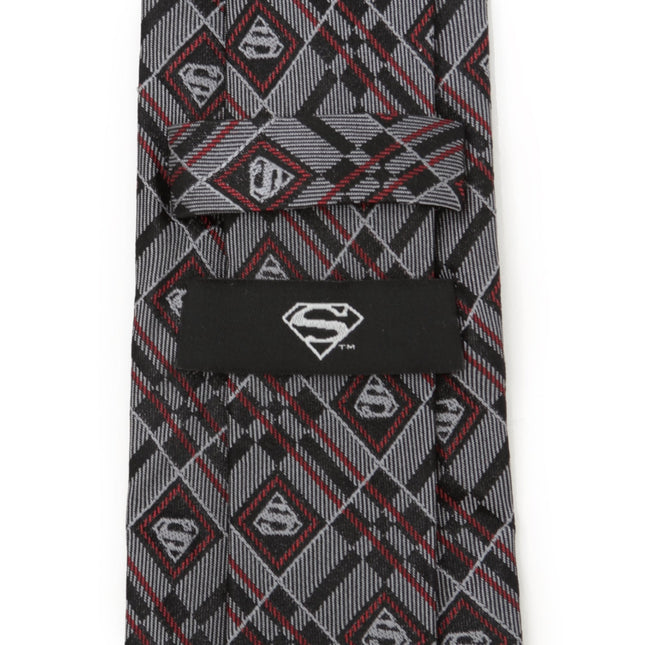 DC Superman Geometric Gray Silk Men's Tie DC Comics Ties - Paul Malone.com