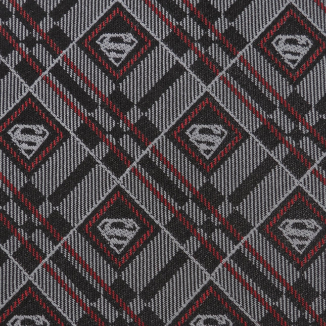 DC Superman Geometric Gray Silk Men's Tie DC Comics Ties - Paul Malone.com