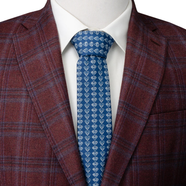 DC Superman Shield Multi Blue Men's Tie DC Comics Ties - Paul Malone.com